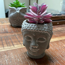 Load image into Gallery viewer, Serene Buddha Face with Pink Succulent
