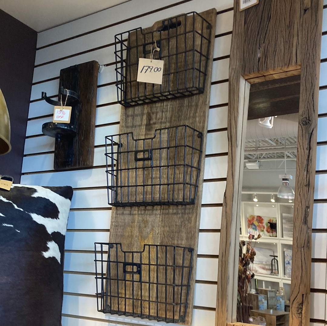 Three basket hanging organizer