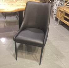 Load image into Gallery viewer, Black genuine Leather dining chair
