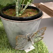 Load image into Gallery viewer, Small Metal Planter with Butterfly
