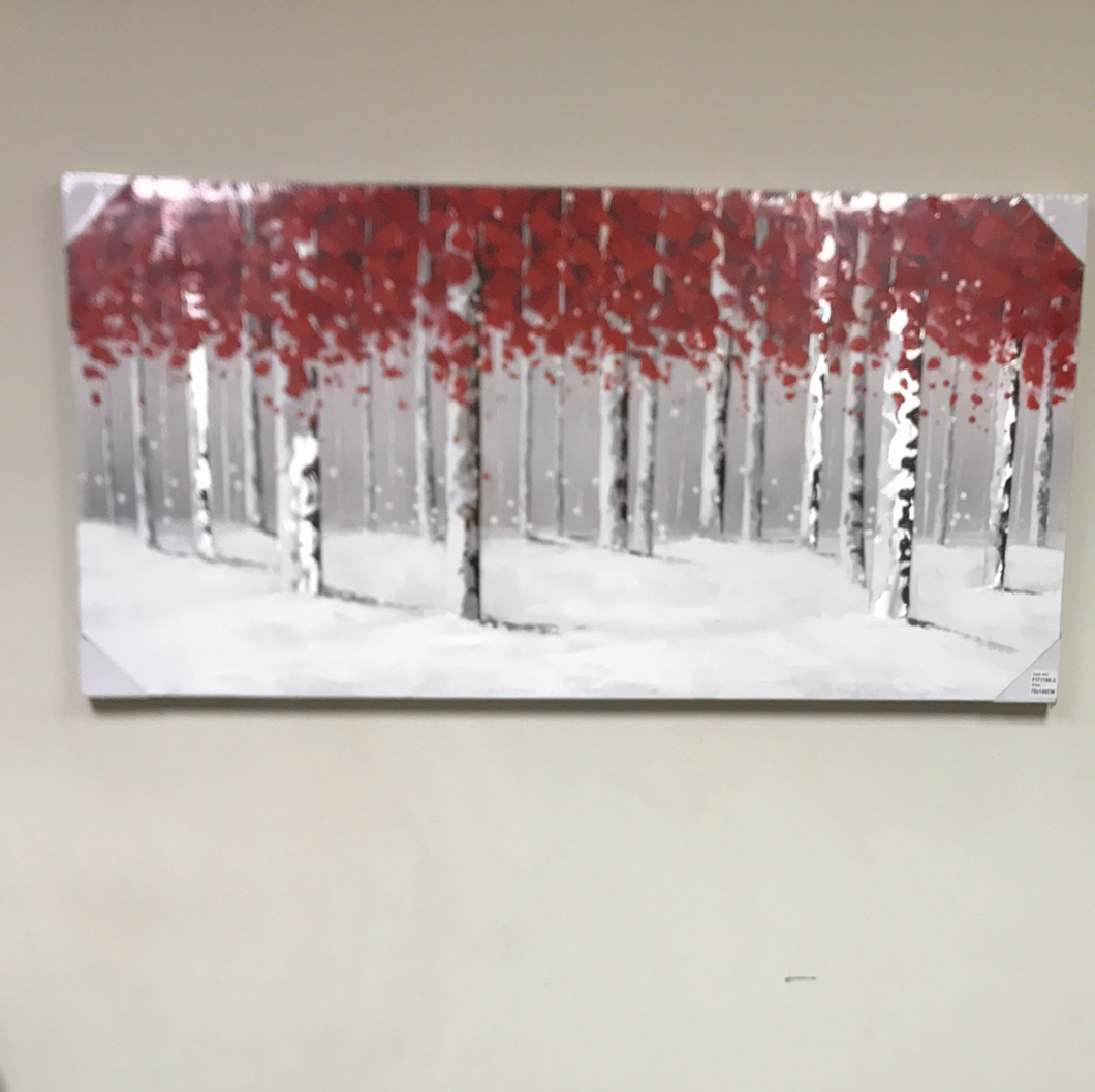 Winter Scene with Touches of red painting
