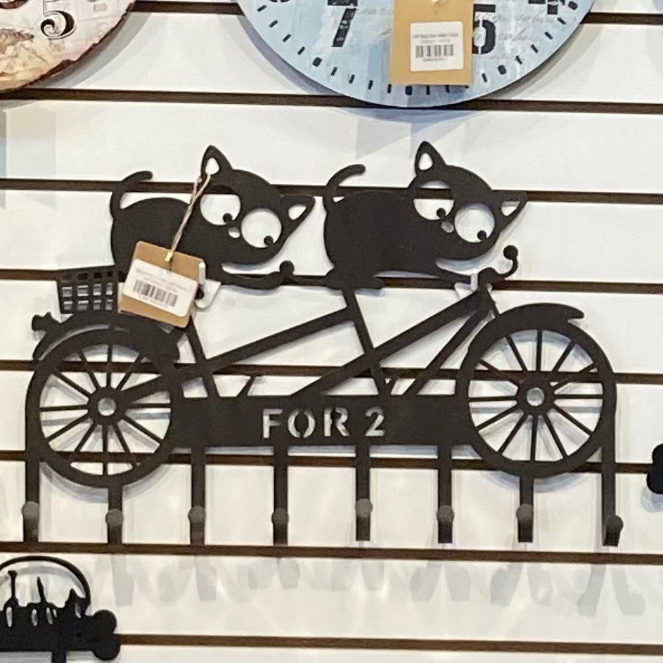 Bicycle for 2 Cats Wall Hooks