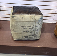 Load image into Gallery viewer, Upholstered and leather Pouf

