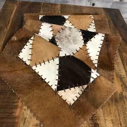 Wide 6 long cowhide table runner
