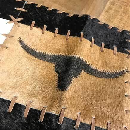 Western Narrow cowhide table runner - LONG HORN