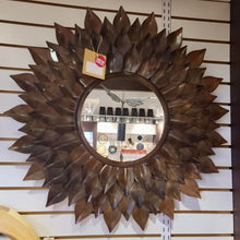 Load image into Gallery viewer, Brody brass sunburst wall mirror
