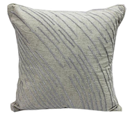 Nat / Taupe Embroidered cotton Flex pillow 18 x 18