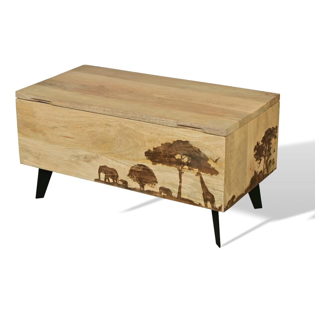 Safari Storage Blanket Box Trunk - Rustic Furniture Outlet