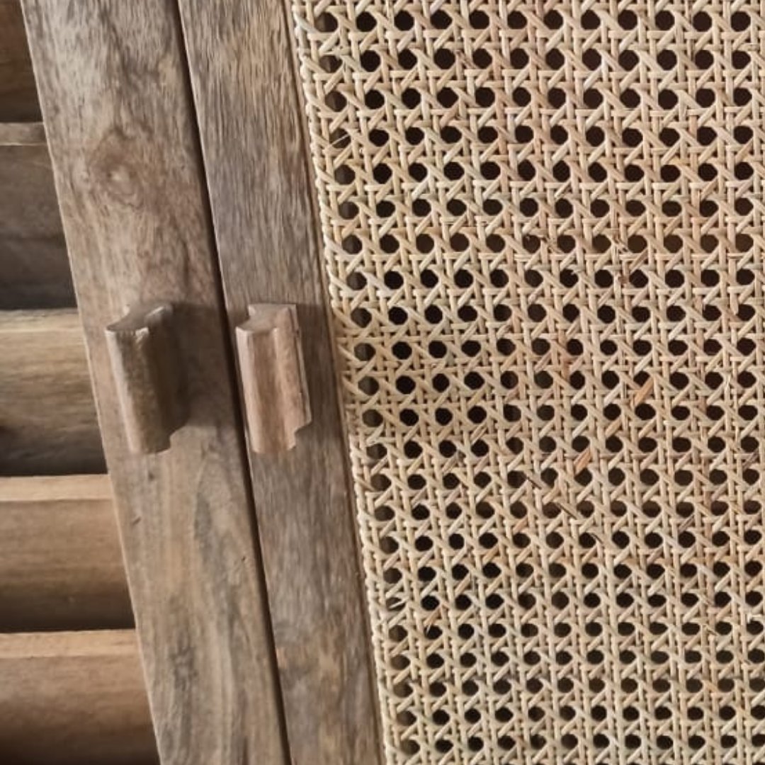 Sawana Mango Wood Wall Cabinet Organizer - Wicker Emporium
