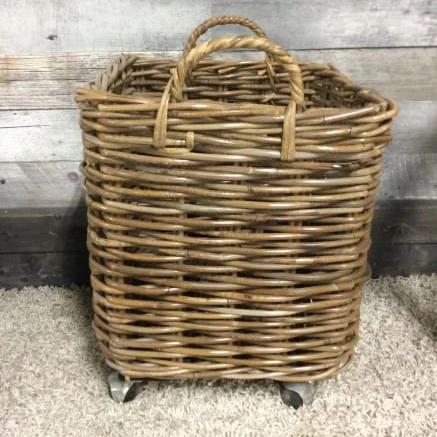 Wicker Basket on wheels Small - $199.00